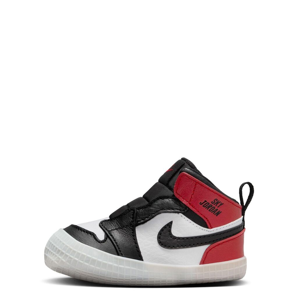 Nike AJ 1 High Infant Shoes, Black/Red White